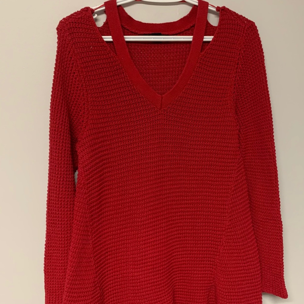 Style & Co Red Flared Sweater Dress